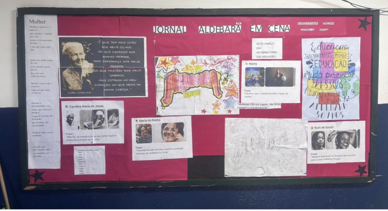 Nosso primeiro mural do Jornal Aldebarã em cena.