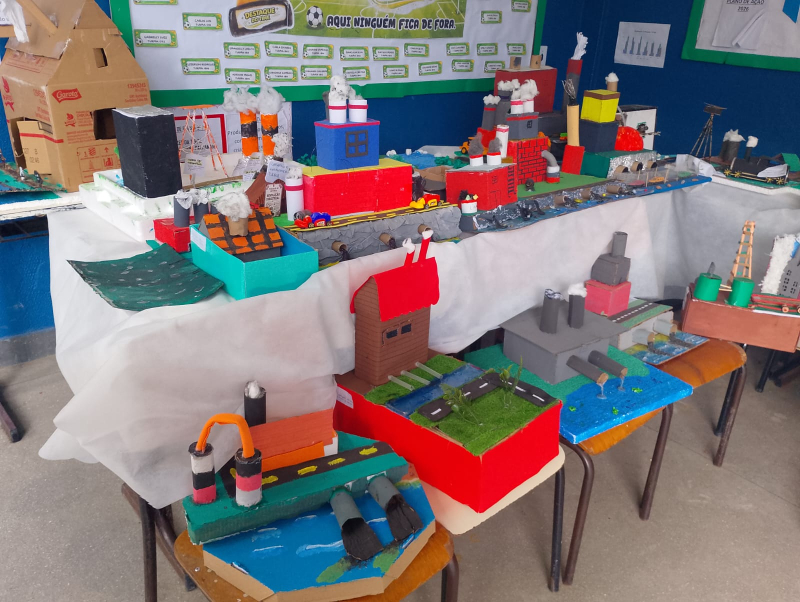 Exposição de maquetes sobre Revolução Industrial do 8º ano do Ensino Fundamental II.