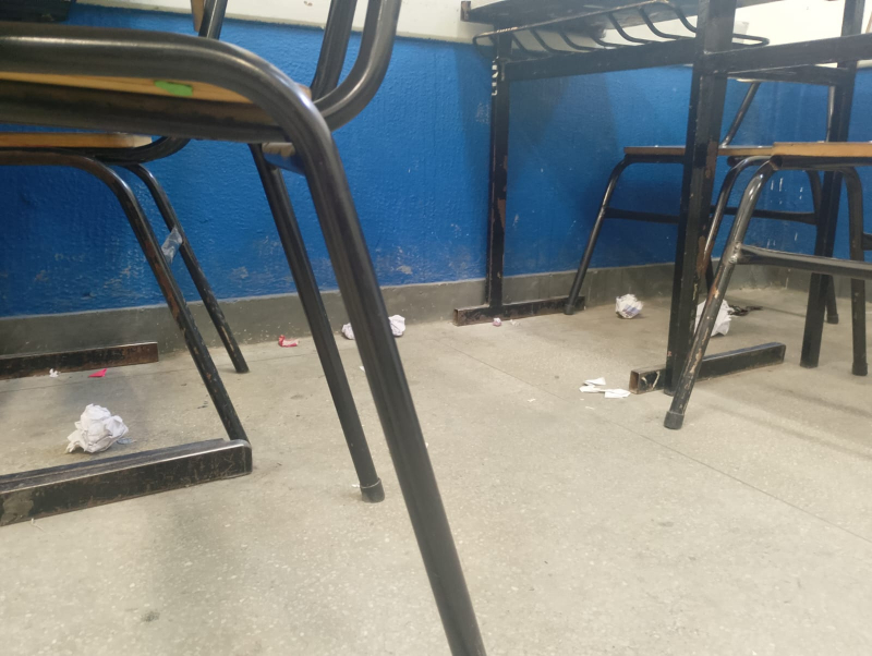 Sala de aula após a presença dos alunos.